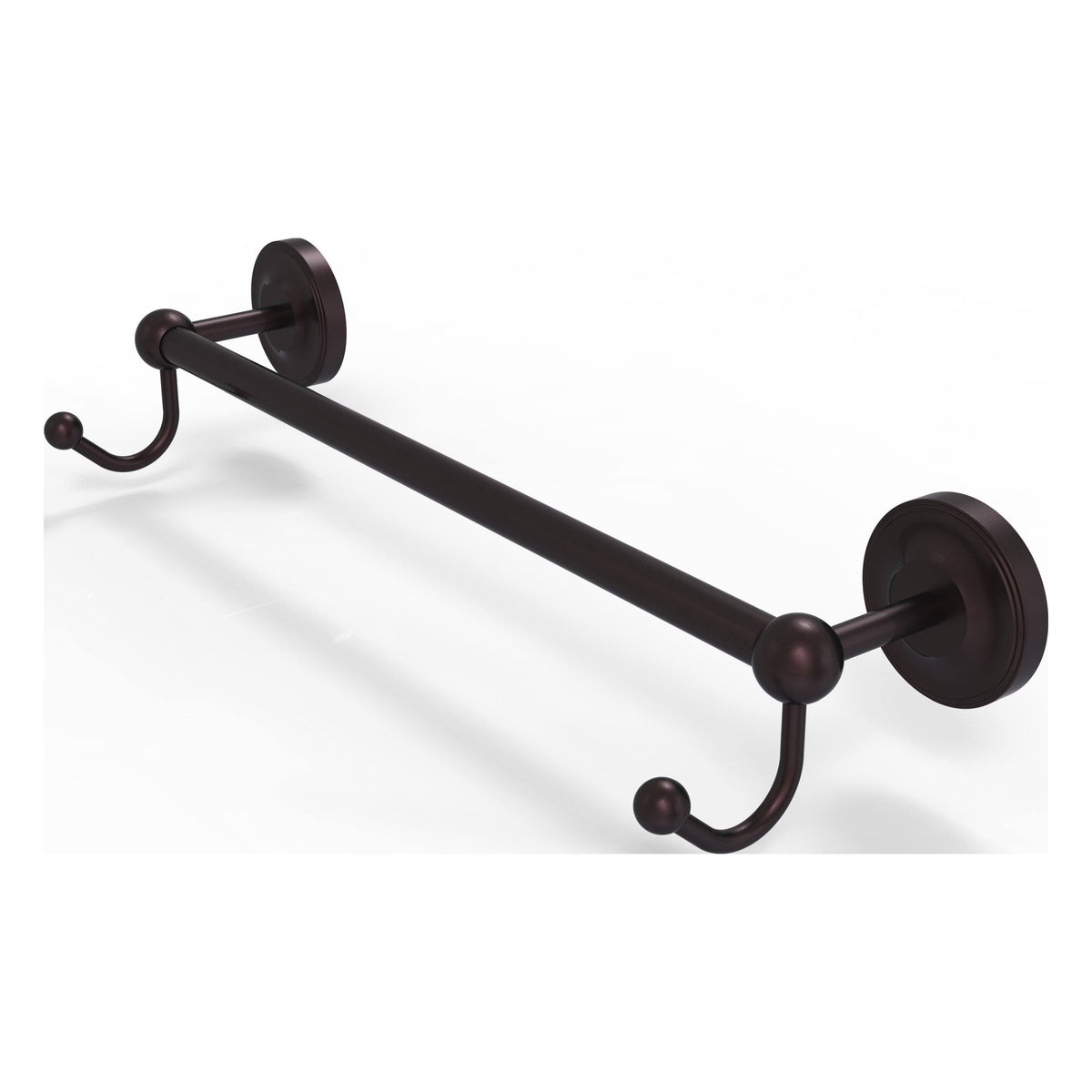 Antique Bronze 18 inch Towel Bar with Integrated Hooks V303