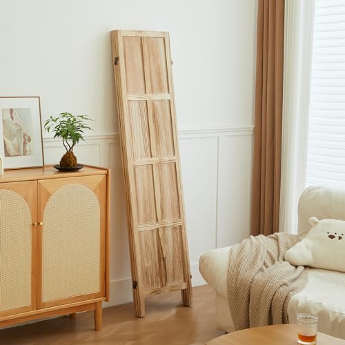 5.6 FT Folding Wooden Room Divider (Light Brown) S5972