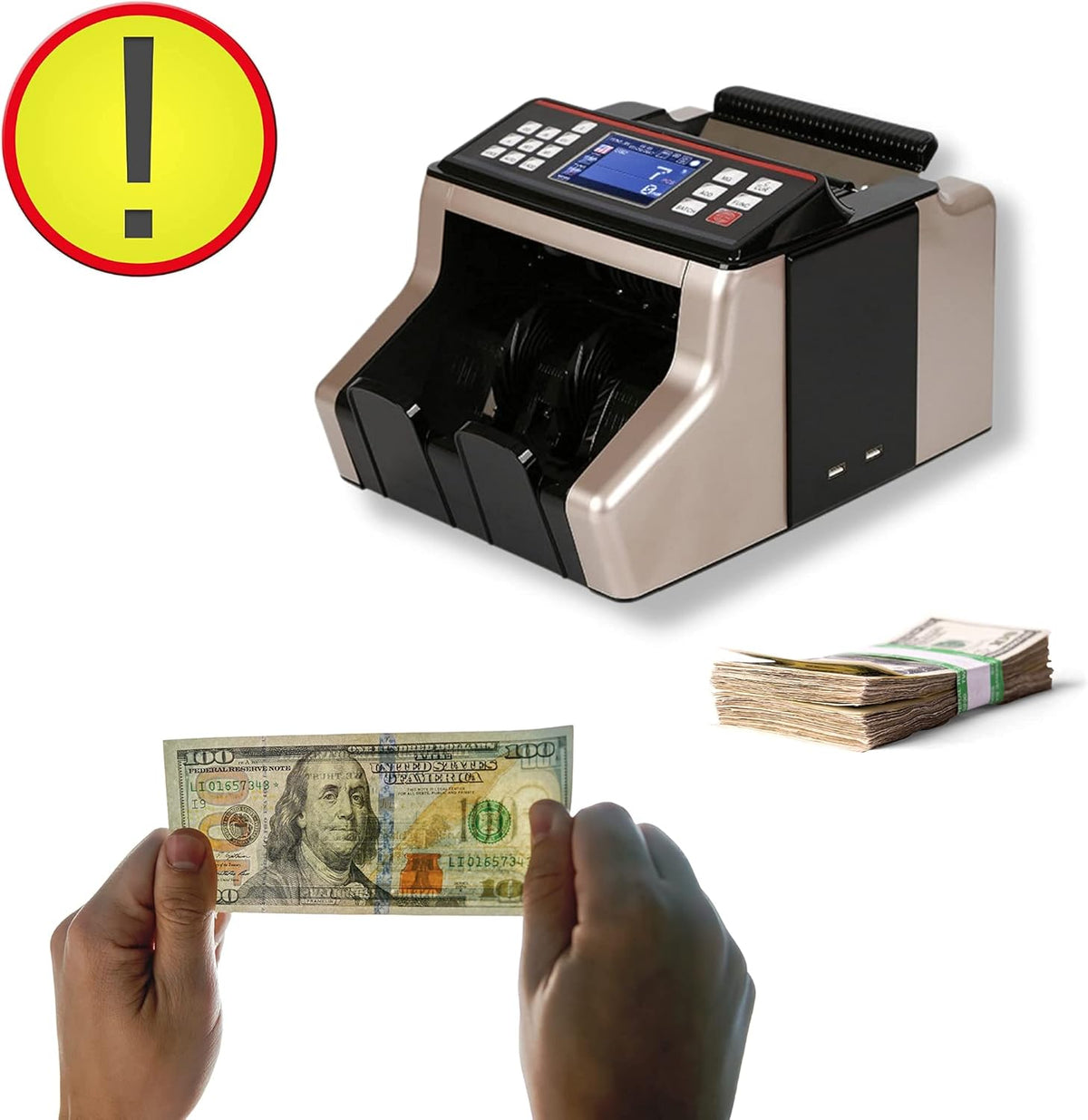 Black Automatic Money Counter with UV/MG/IR/MT Detection H8806