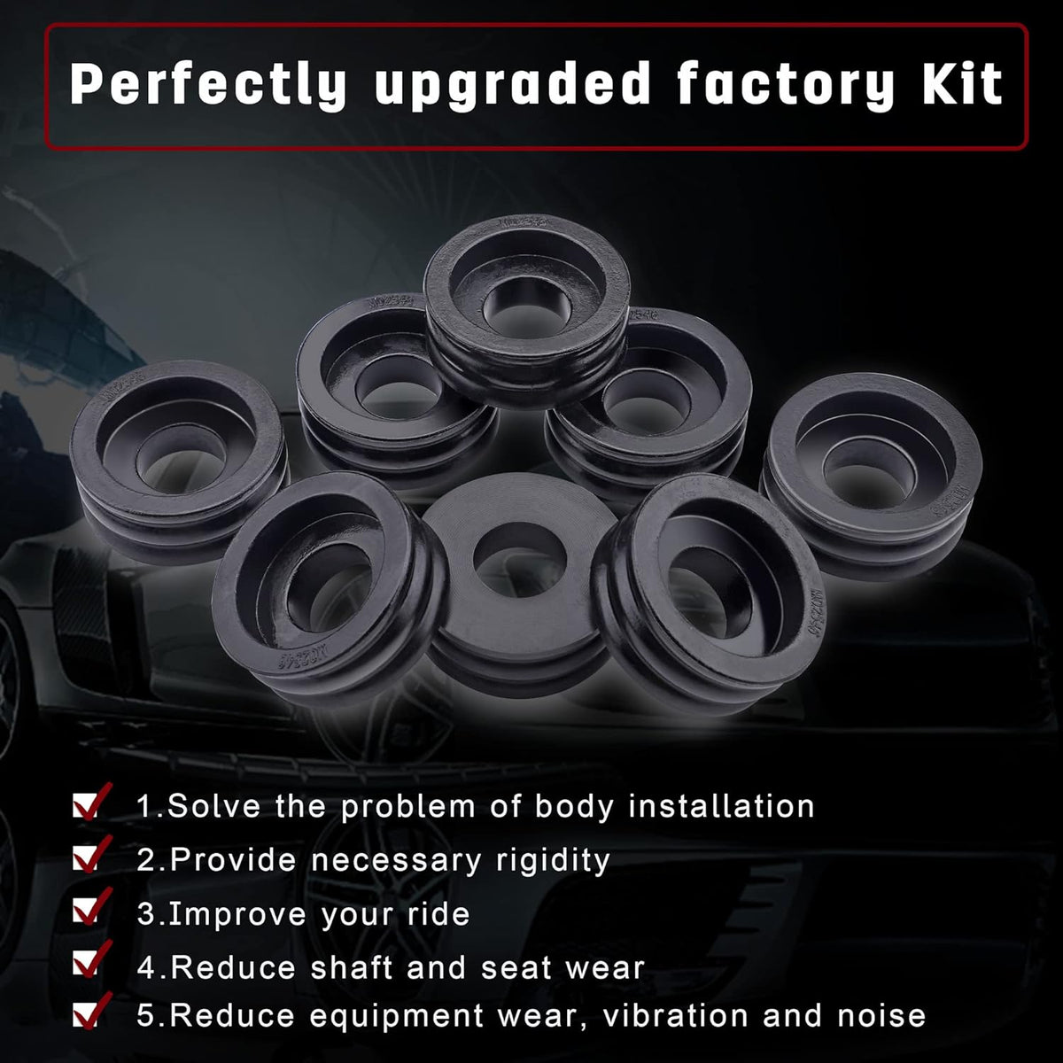Body Mount Bushing Kit 18pcs Pack of 2 I365
