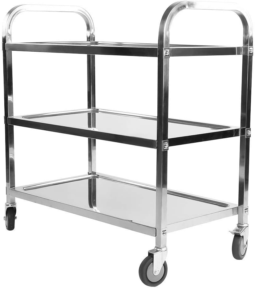3 Tier Stainless Steel Utility Cart with Wheels E50522