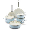 10-Piece Non-Stick Ceramic Cookware Set, Light Blue K425806