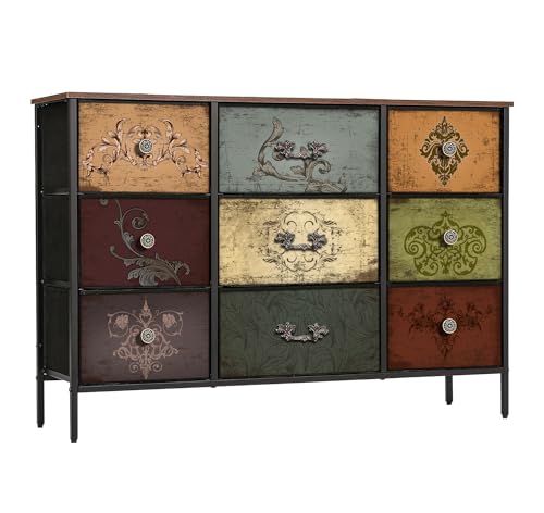 9 Drawer Fabric Dresser P5616