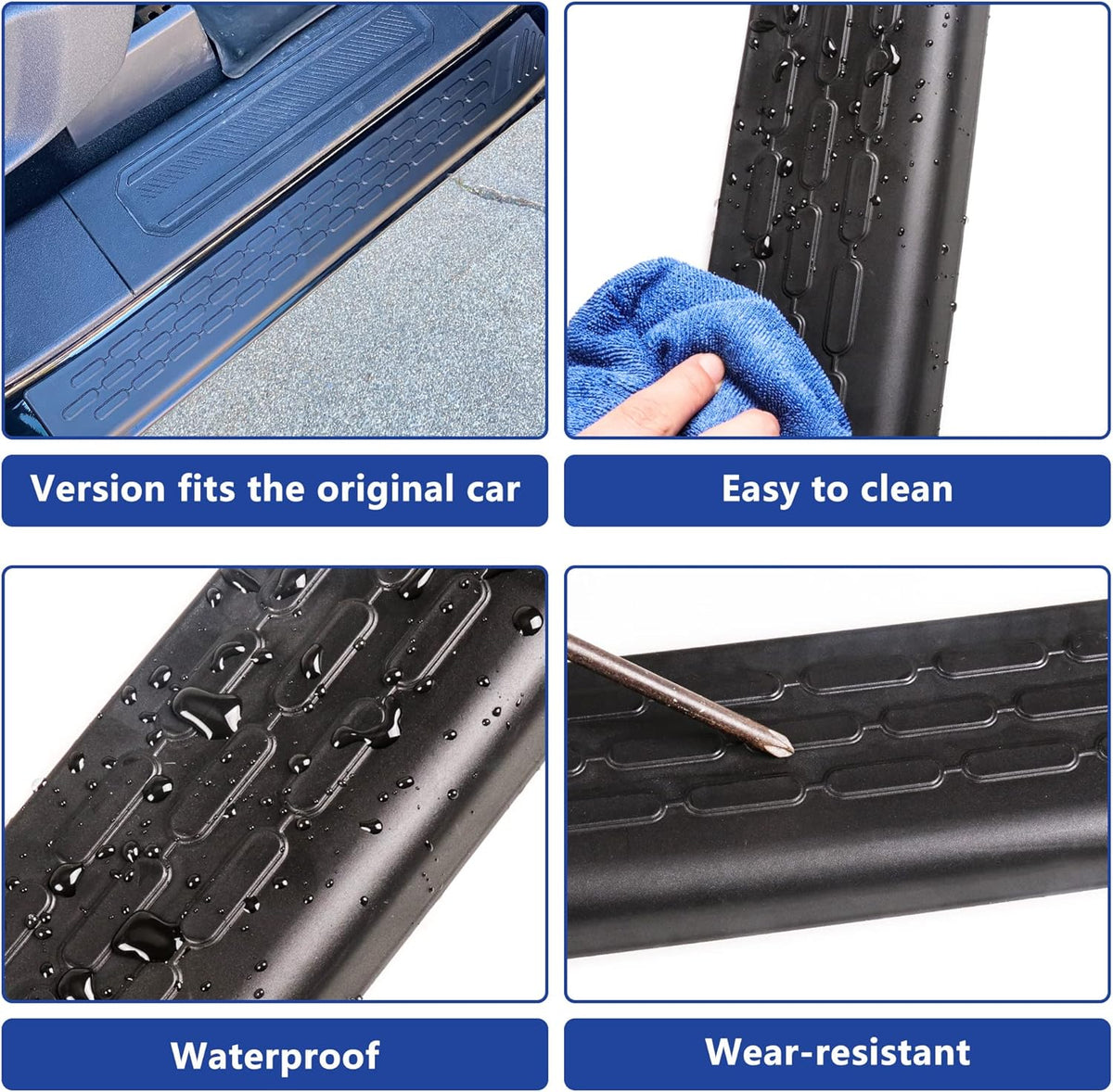Black 4 Doors Pack of 2 Door Sill Protectors A687013