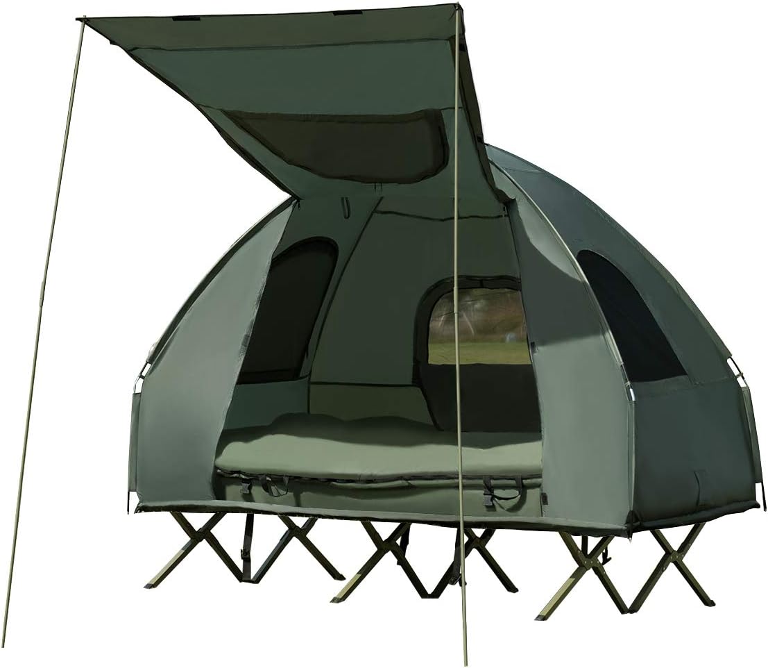 2-Person Waterproof Camping Tent Cot with Carry Bag Q56386