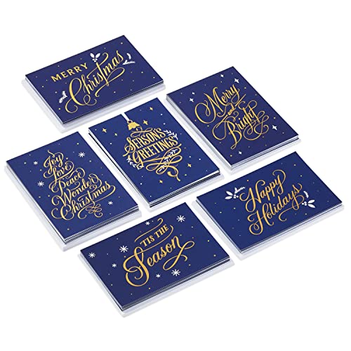 Boxed Christmas Cards Assortment, 6 Designs, 72 Cards with Envelopes T555423