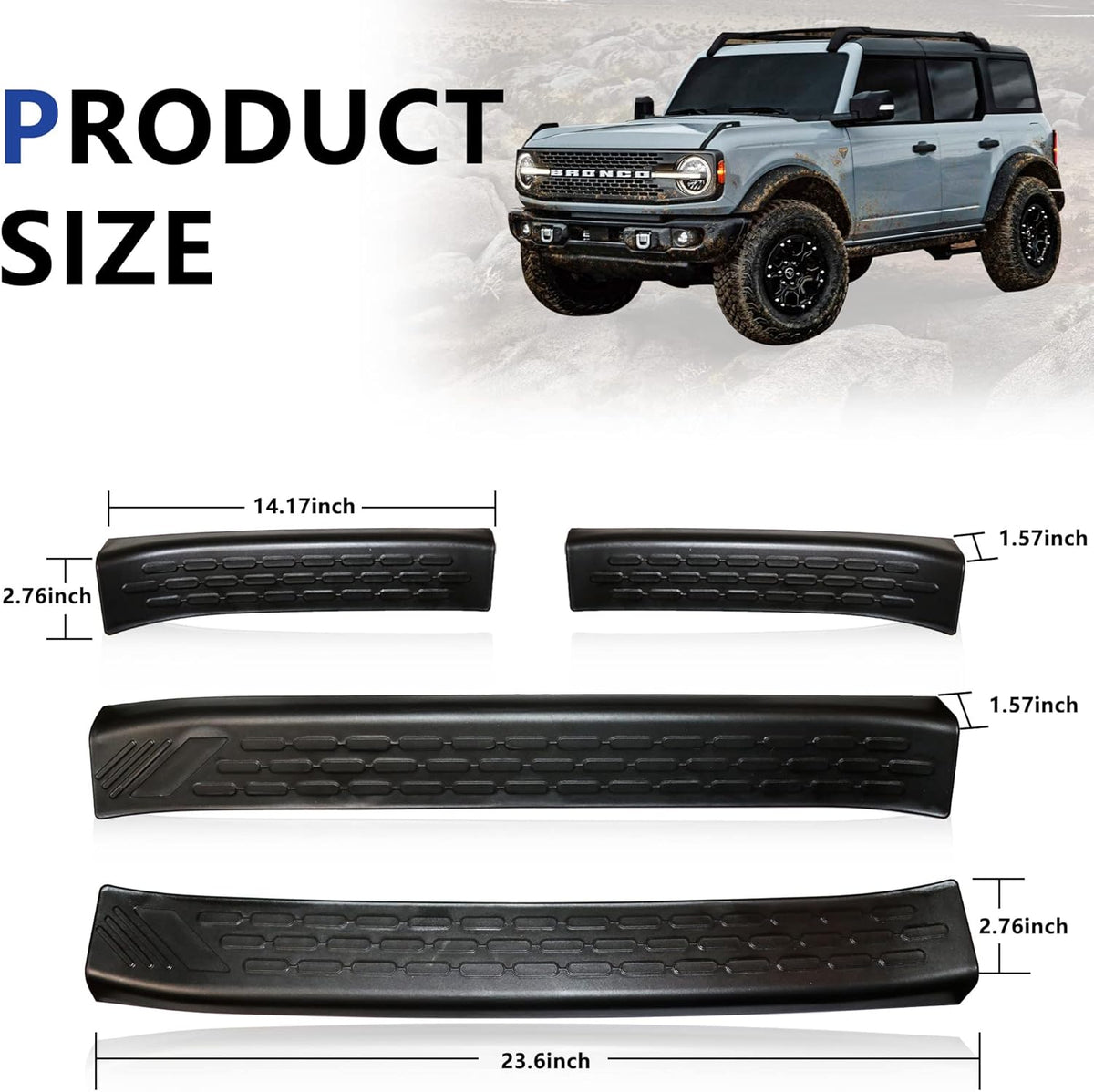 Black 4 Doors Pack of 2 Door Sill Protectors A687013
