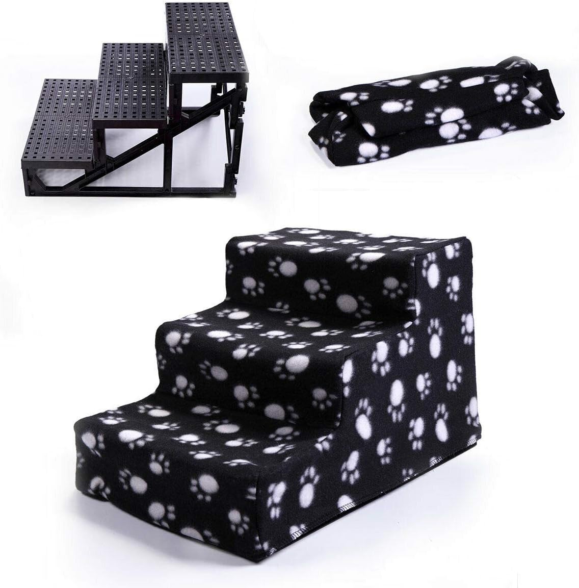 3-Step Non-Slip Pet Stairs with Soft Cover S41544