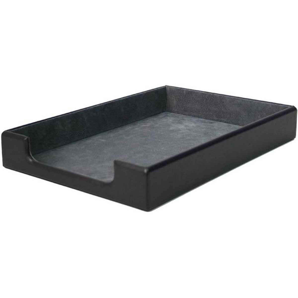 Black Leather Desk Letter Tray F4692
