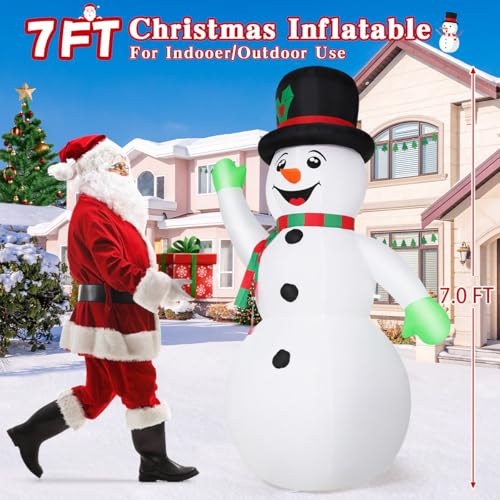 7 FT Christmas Inflatables Snowman with Built-in LED O718