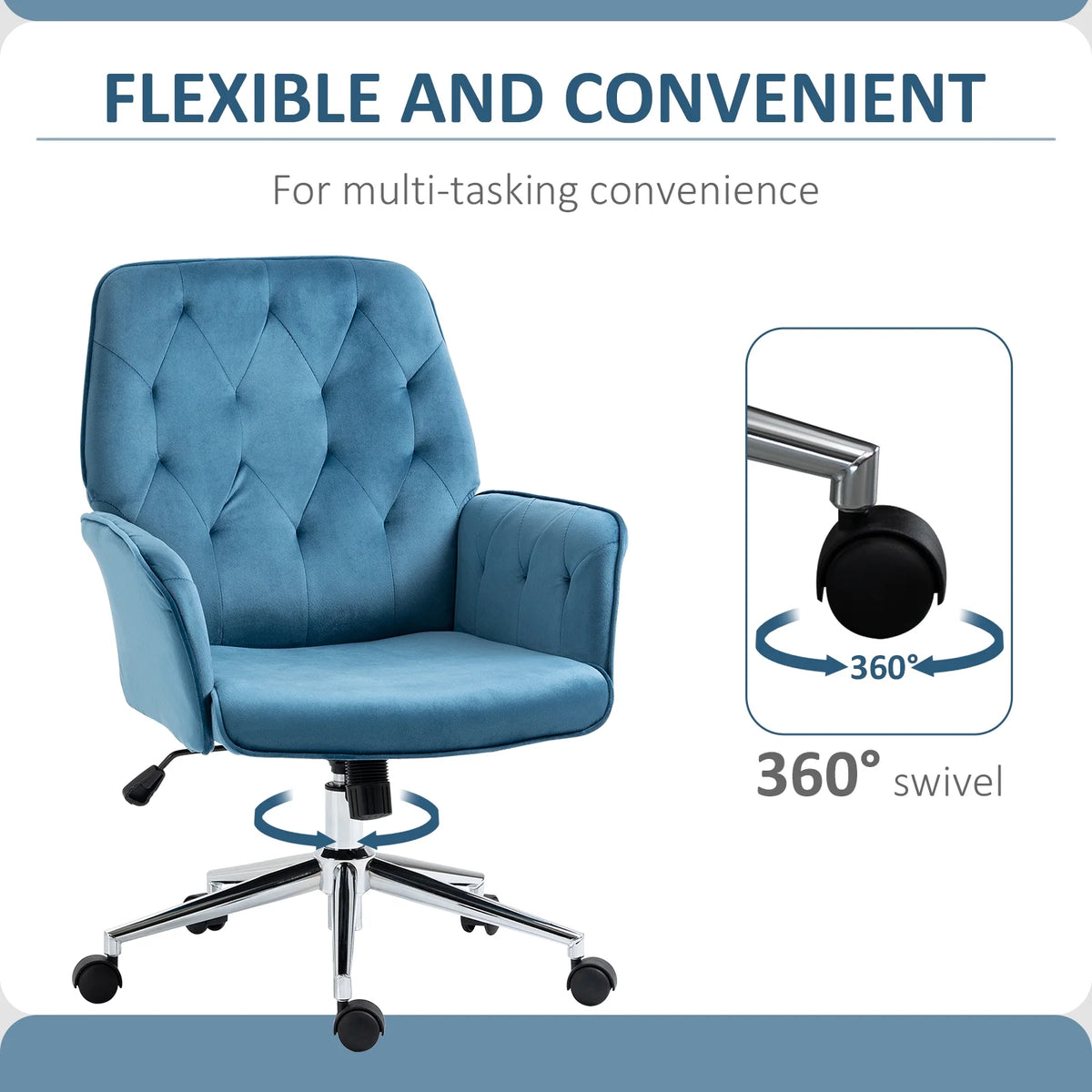 Blue Adjustable Swivel Task Chair I9197