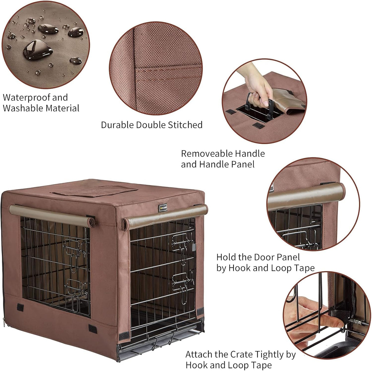 Collapsible Metal Dog Crate with Cover Pack of 2 I52040