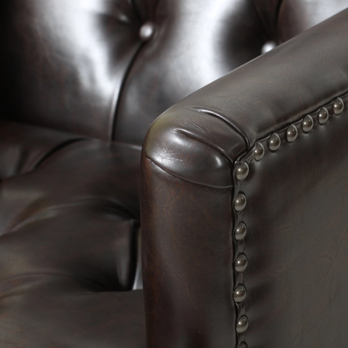 Bonded Leather Club Chair, Brown B3750
