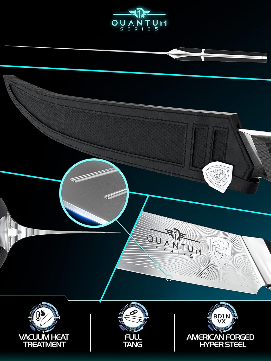 10 Butcher & Breaking Knife with Leather Sheath W33364
