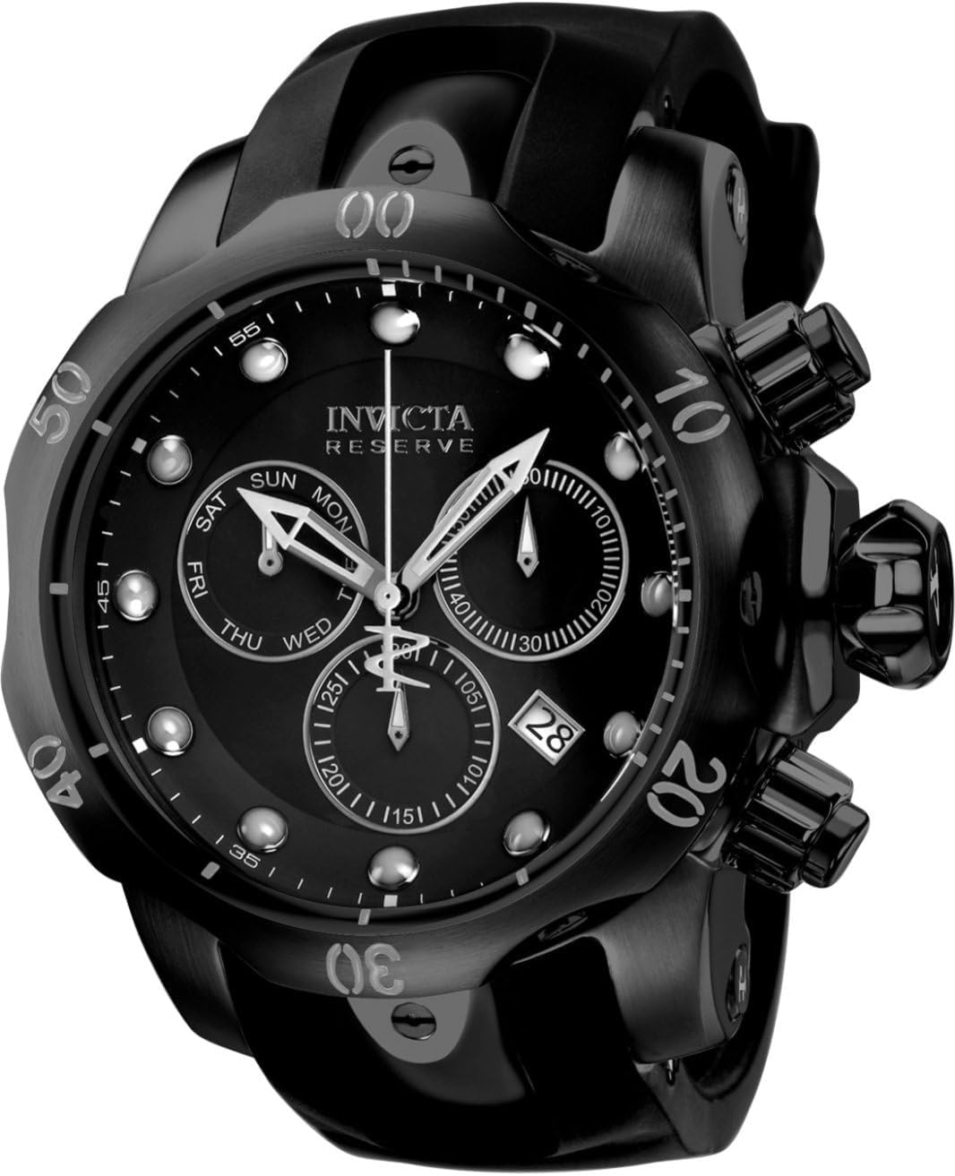 Black Stainless Steel Watch with Polyurethane Band P598897
