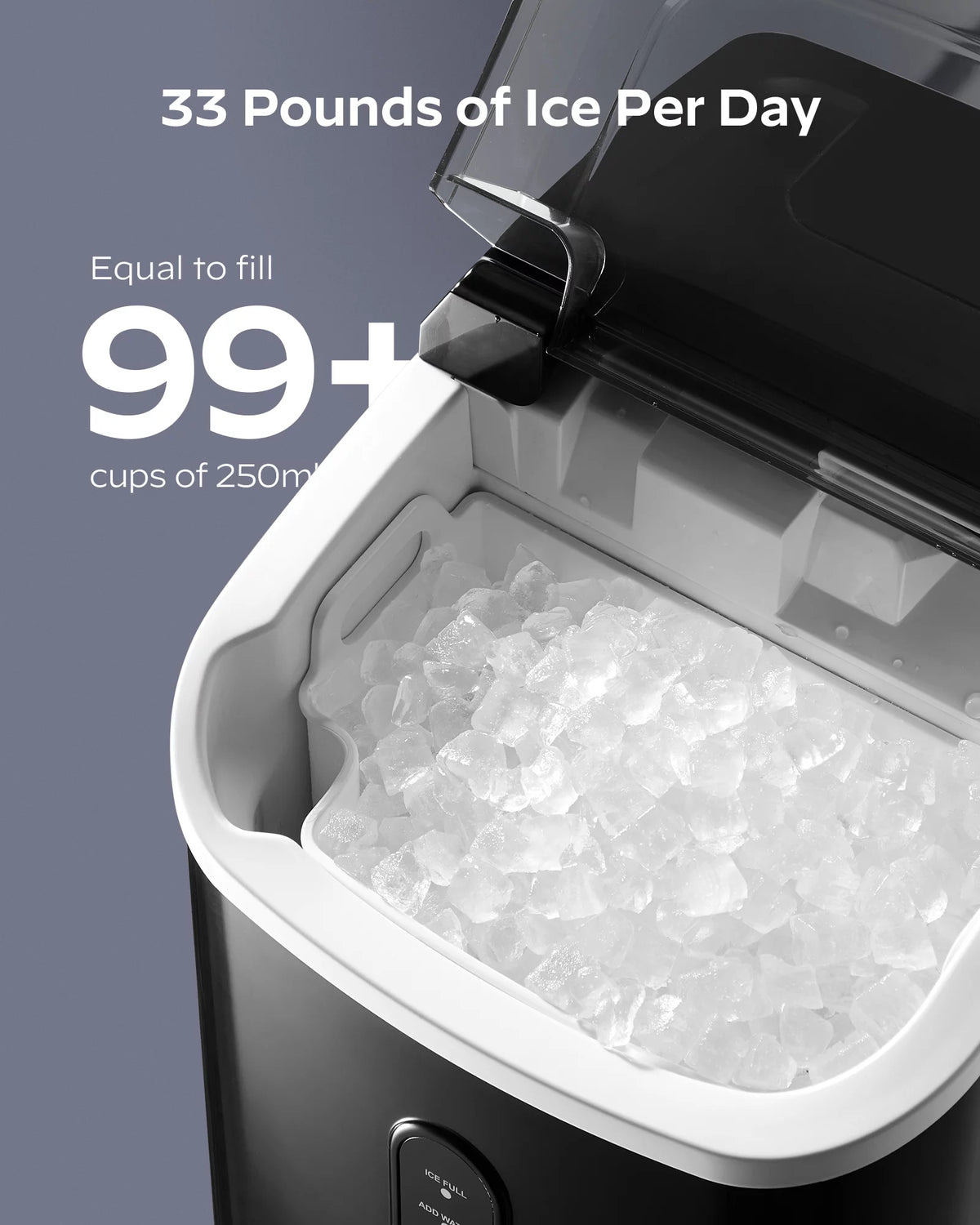 Black Countertop Ice Maker with Self-Cleaning M19680