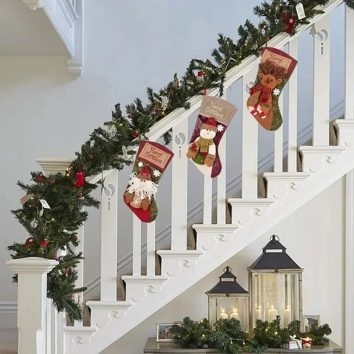 18" 3D Christmas Stockings 3 Pack Y399081