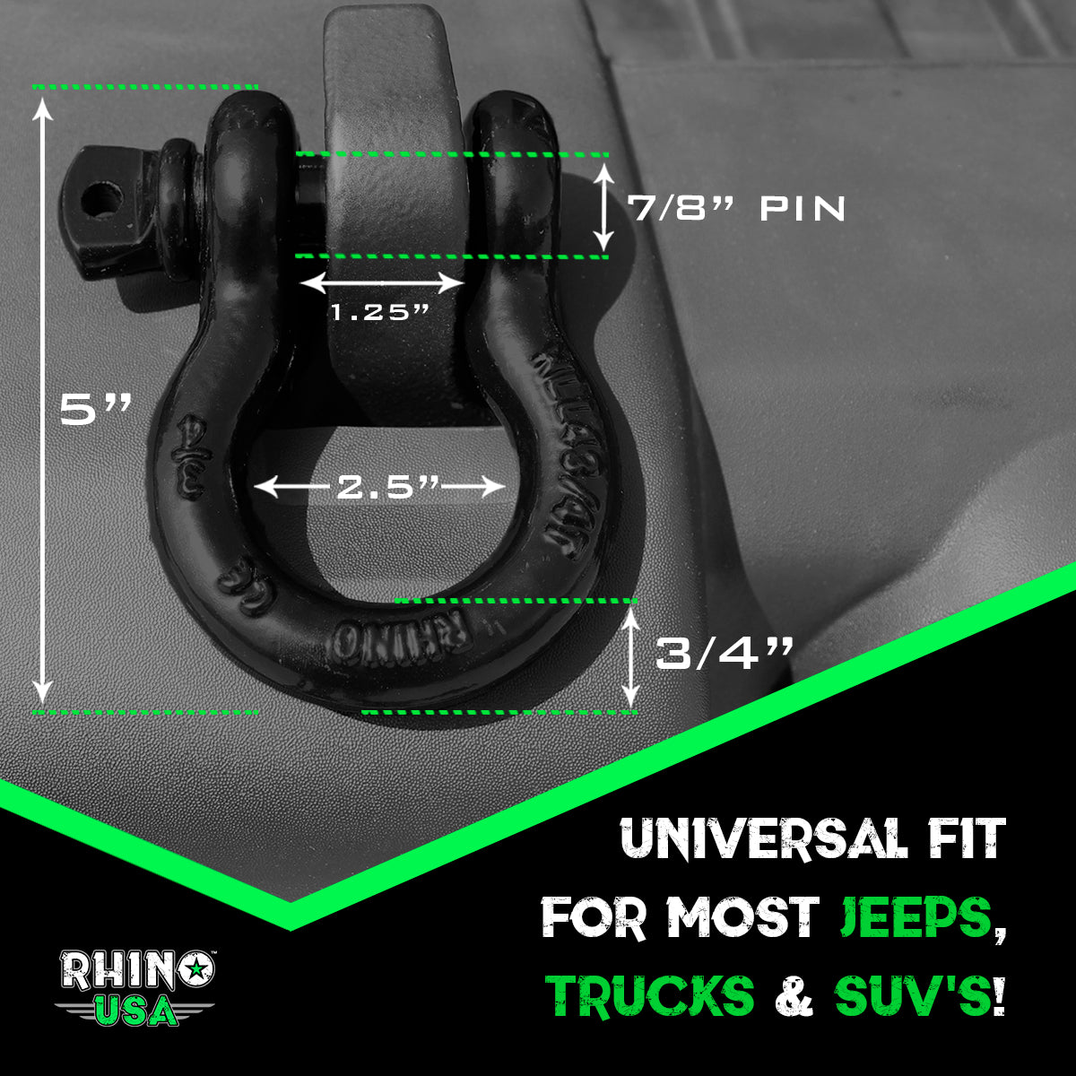 Combo Recovery Tow Strap (30ft) & D Ring Shackles K70493