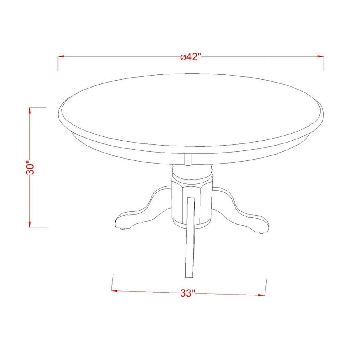 42-Inch Round Wooden Dining Table Set of 4 with Linen Fabric Mineral Blue Chairs C2283