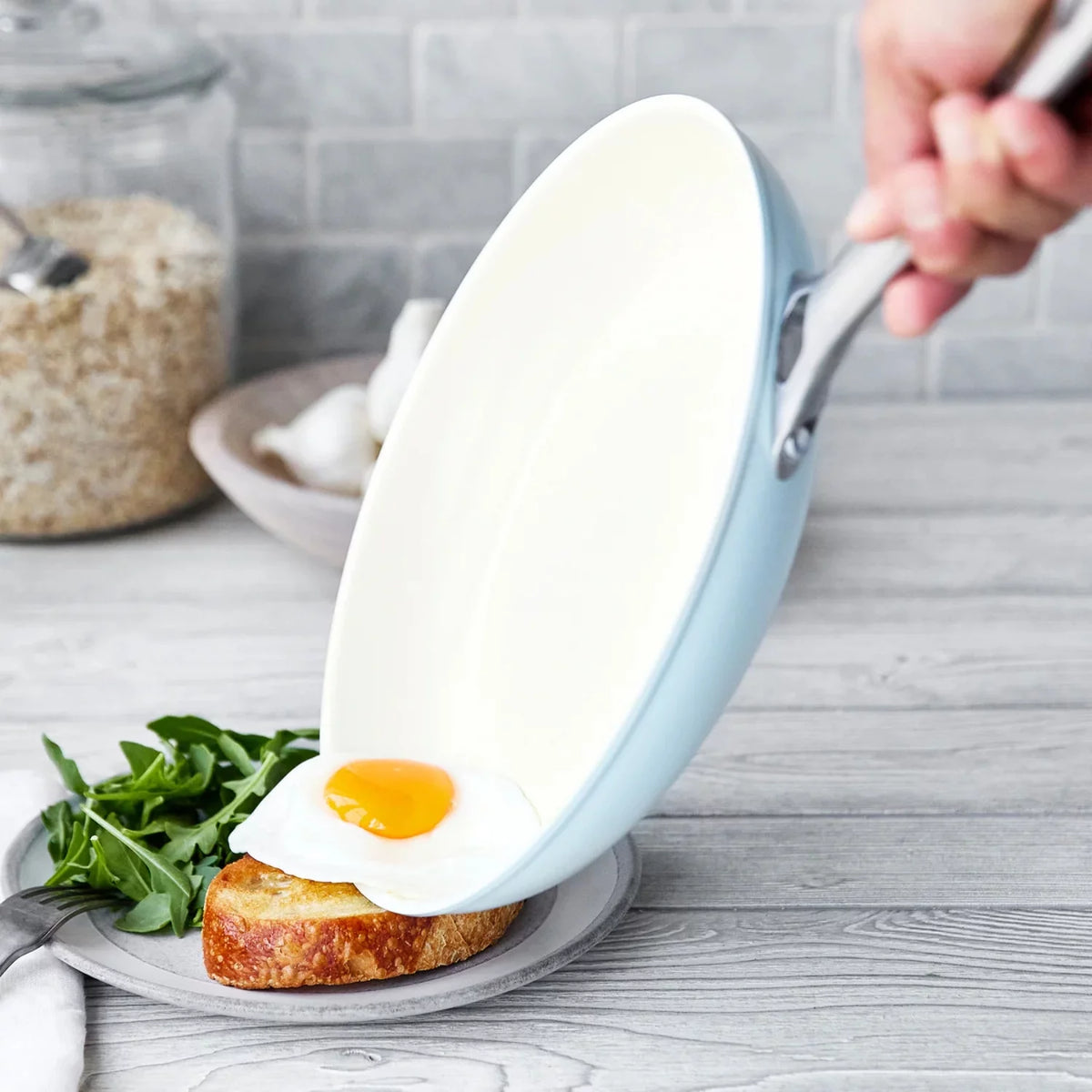 10-Piece Non-Stick Ceramic Cookware Set, Light Blue K425806
