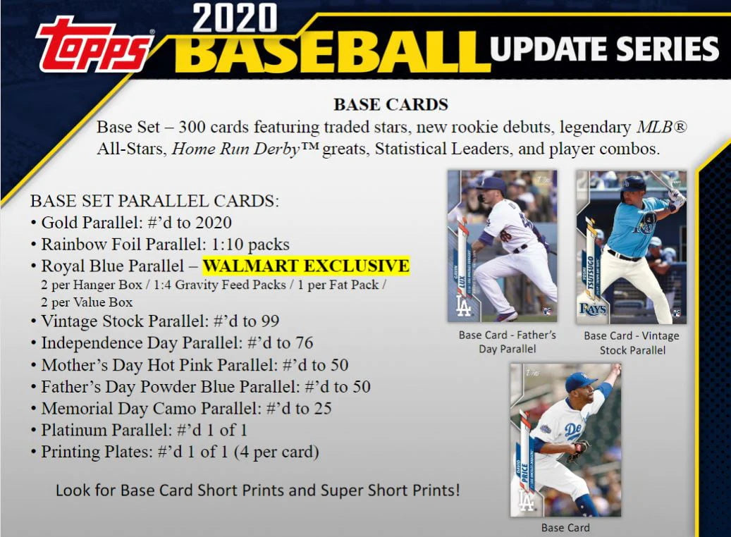 2020 MLB Baseball Trading Cards Blaster Box 98 Cards F472943