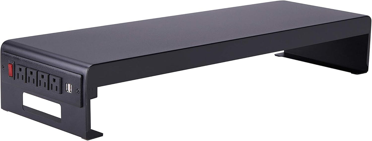 Black Dual Monitor Stand with AC Power Supply & USB 2.0 Charging X252293