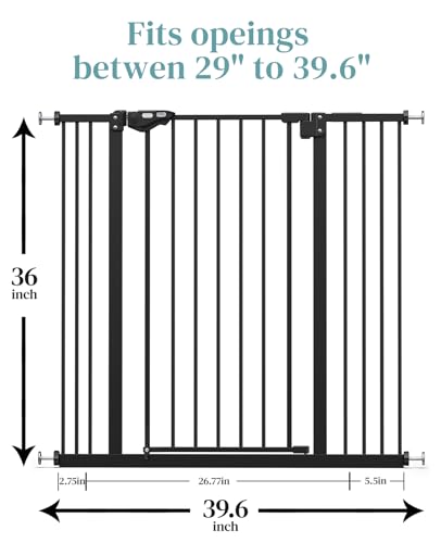Black Metal Baby Gate 30" Tall G51258