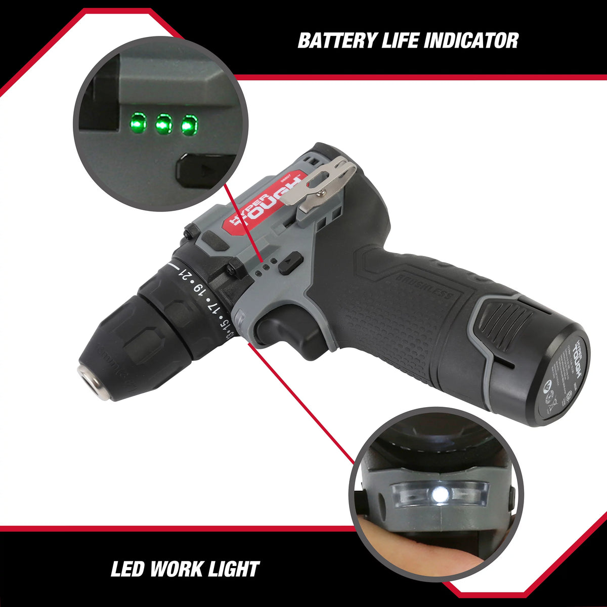 12V Max Lithium-Ion Brushless 3/8-Inch Drill Driver with Battery & Charger Z434