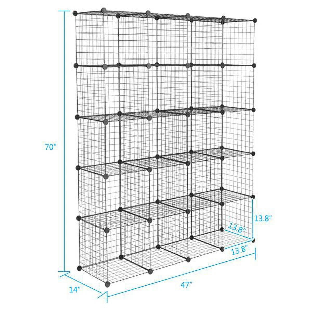 20-Cube Metal Grid Storage Shelves Organizer Bookcase M155915