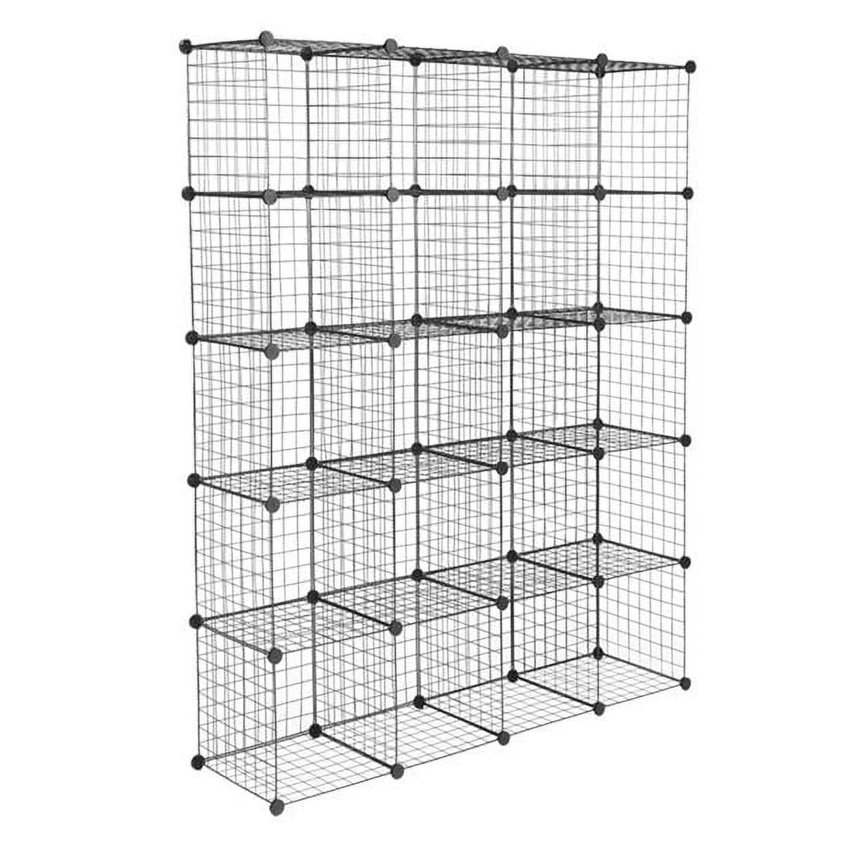 20-Cube Metal Grid Storage Shelves Organizer Bookcase M155915