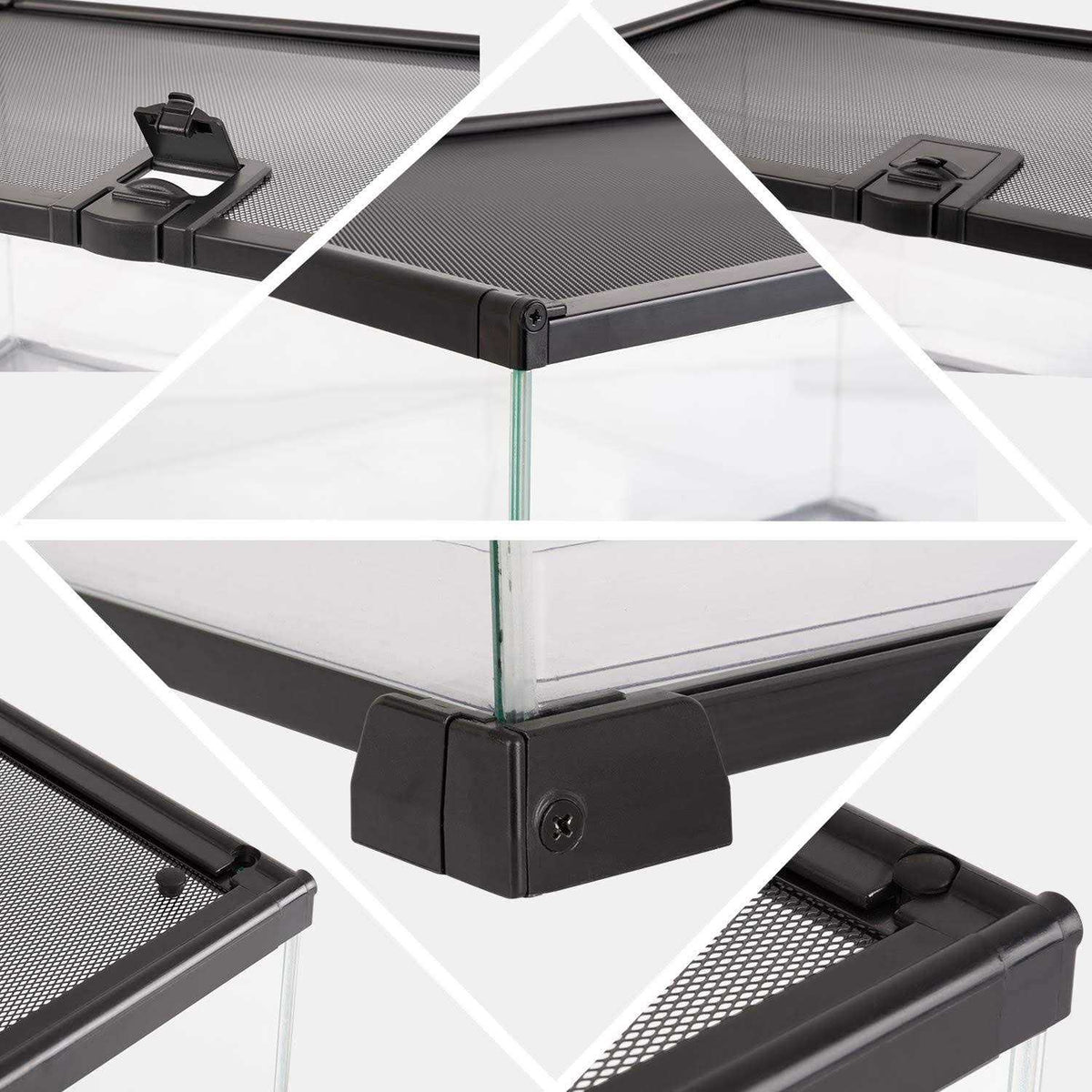 10 Gallon Glass Reptile Tank with Sliding Screen Top U64547