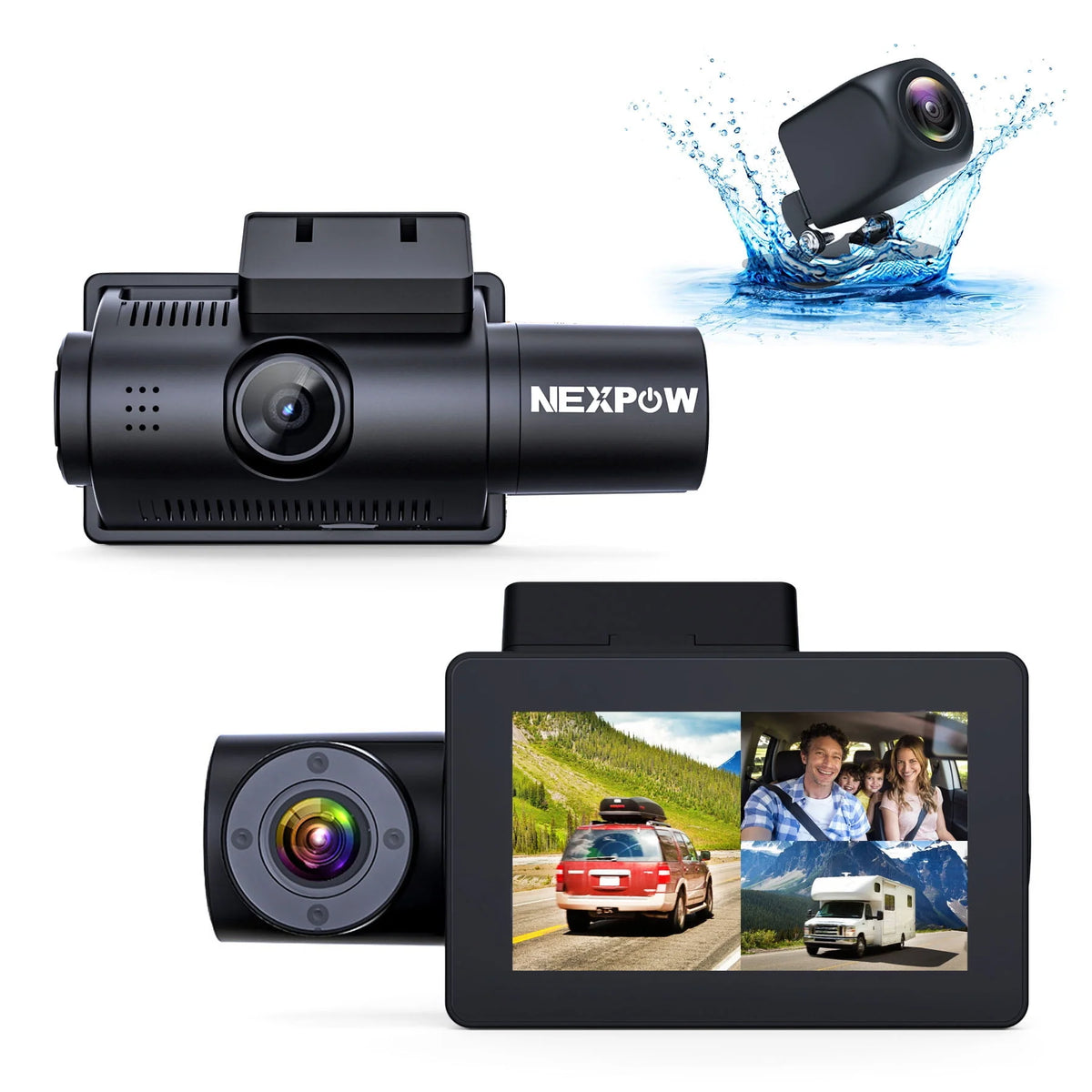 4k 3 Channel Dash Cam with 3 LCD Screen A105154
