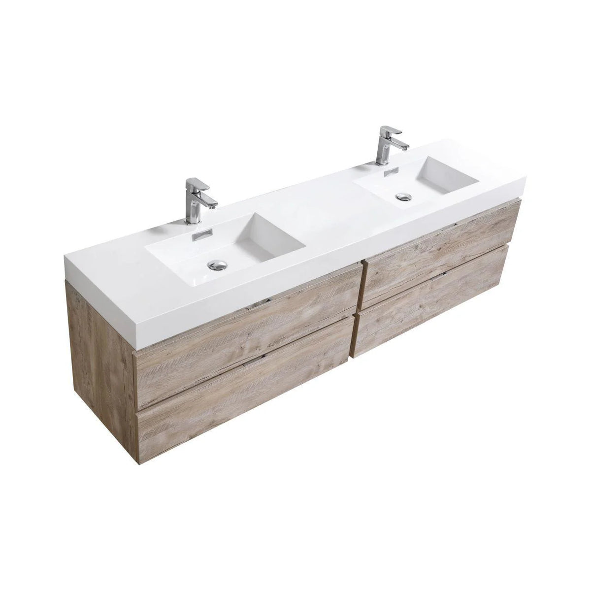 80 in. Double Sink Wall Mount Wood Bathroom Vanity Z51165