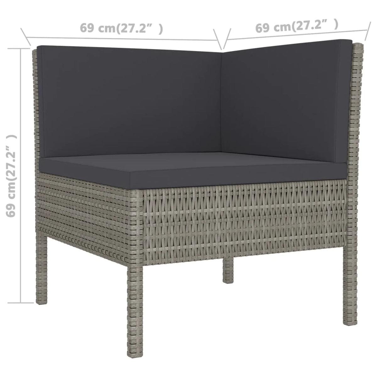 9 Piece Poly Rattan Outdoor Sectional Sofa Set F9163