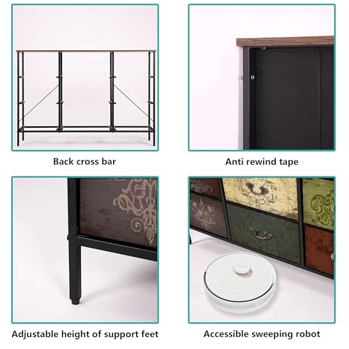 9 Drawer Fabric Dresser P5616