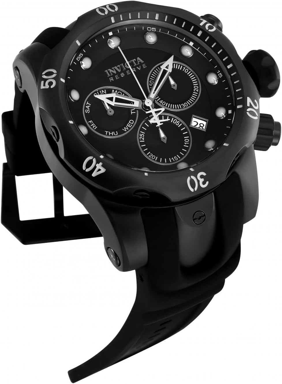 Black Stainless Steel Watch with Polyurethane Band P598897