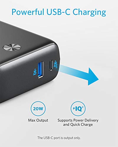 10,000 mAh 20W USB-C Portable Charger 2-in-1 Wall Charger (Black) X6217