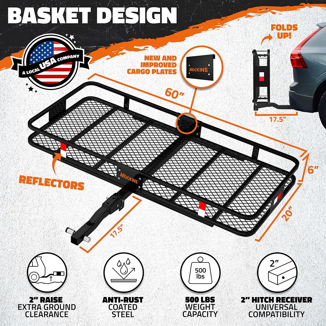 60"x20"x6" Hitch Mount Cargo Carrier with 16 CF Waterproof Bag O3291