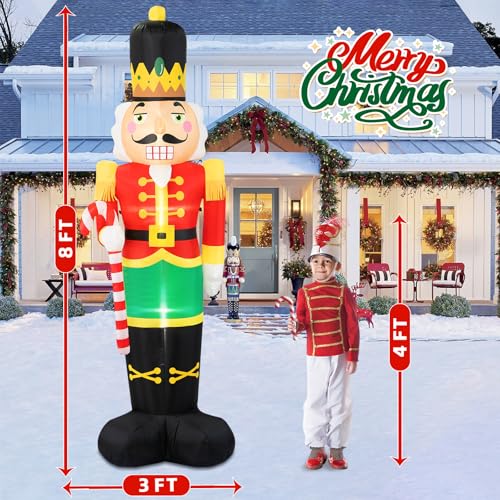 8FT Christmas Inflatable Nutcracker Soldier with Built-in LEDs D645053