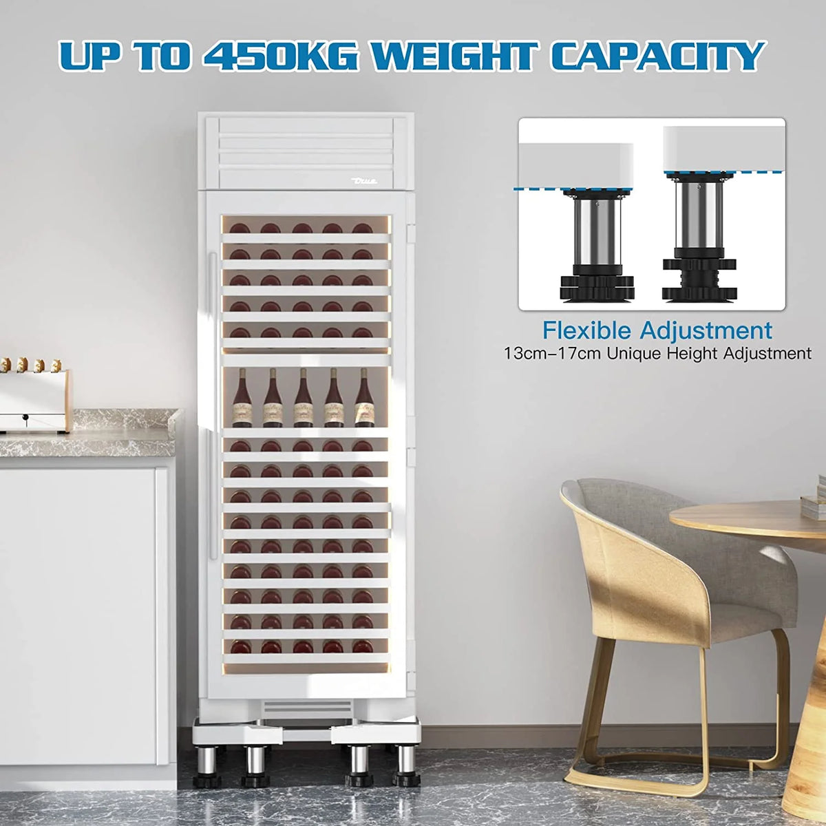 Adjustable Mini Fridge Stand 8 Heavy Duty Feet V579