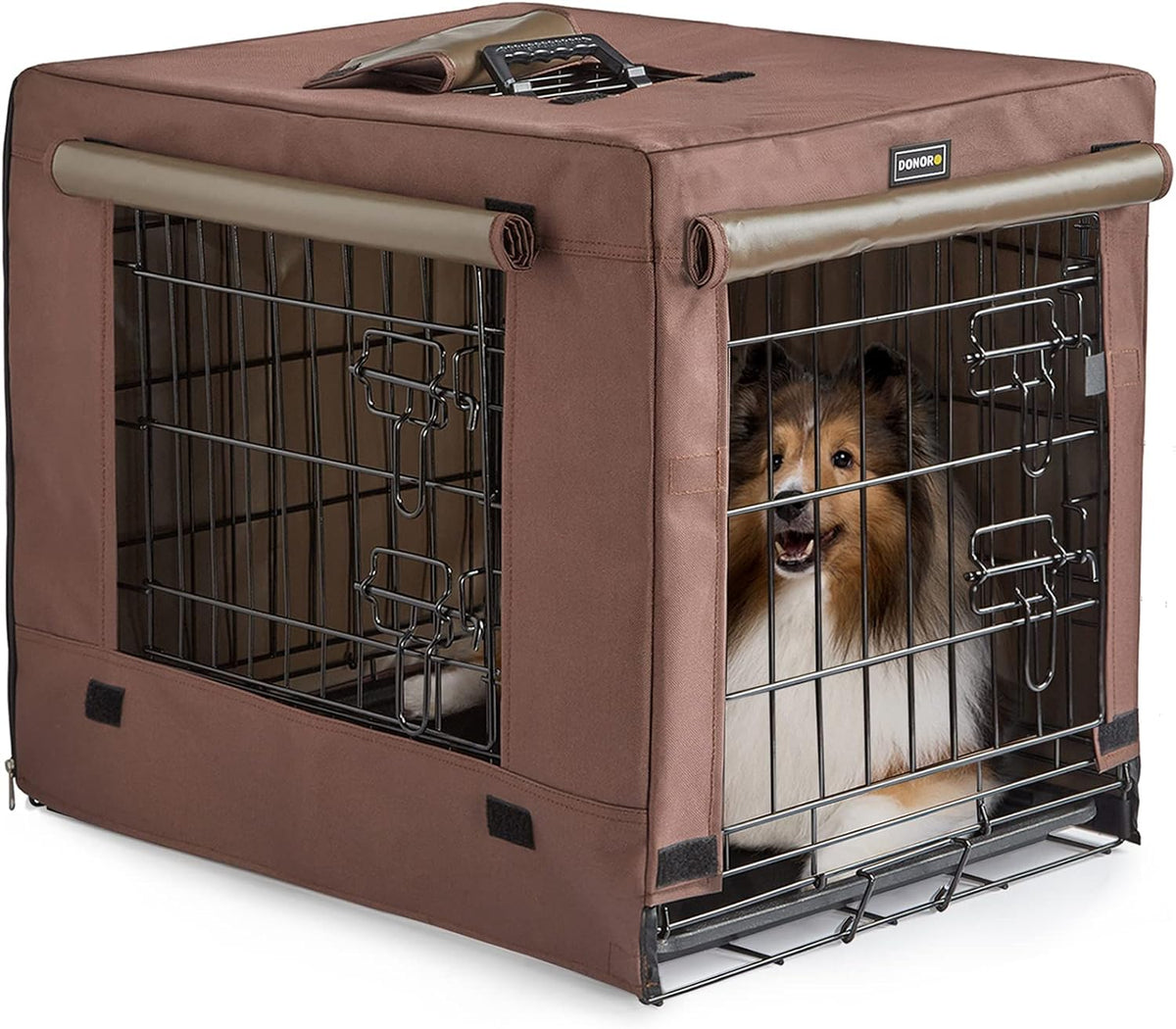 Collapsible Metal Dog Crate with Cover Pack of 2 I52040