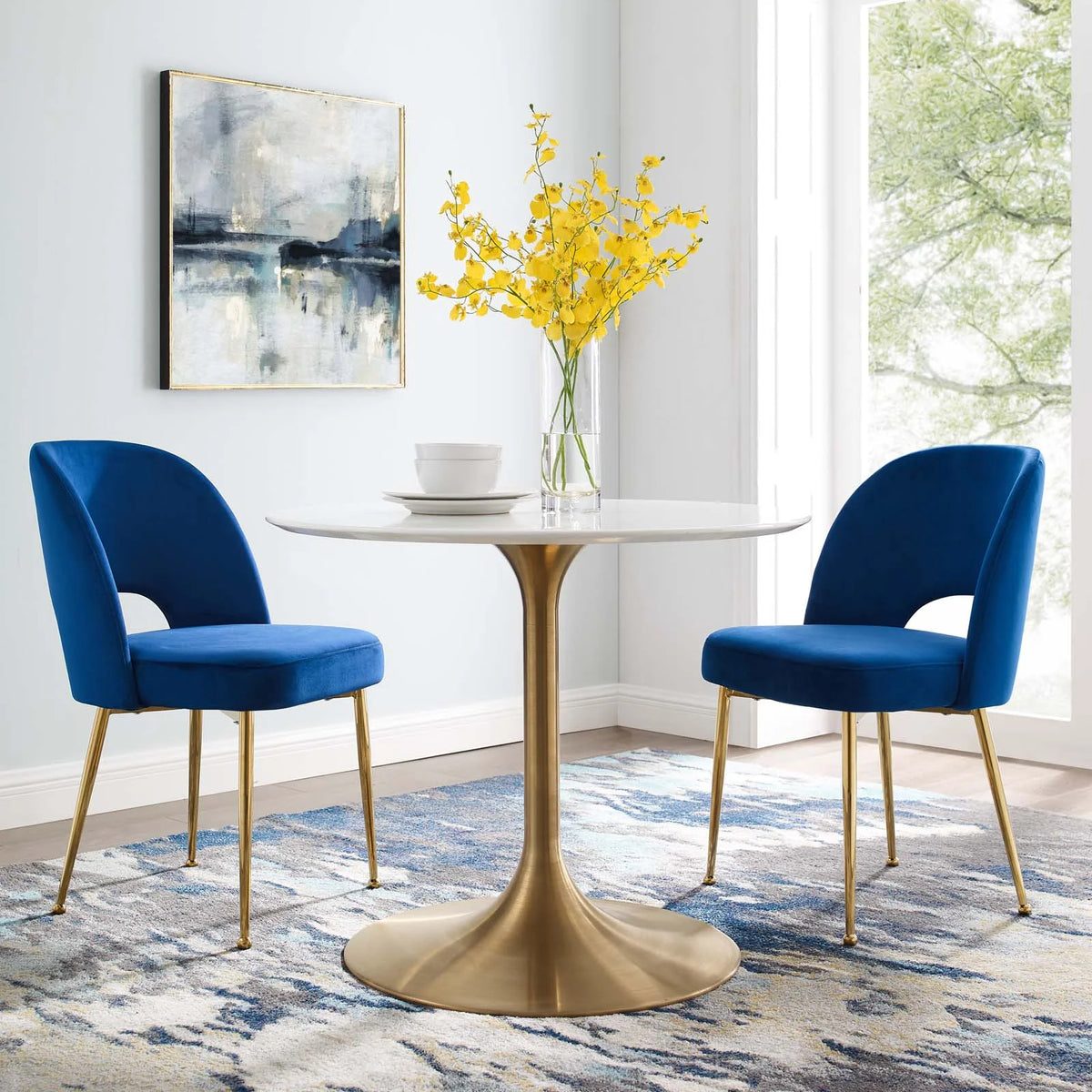 Blue Velvet Set of 2 Dining Chair B752473