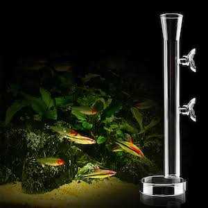 Aquarium Shrimp Feeding Tube and Dish Clear Crystal Glass Feeder Tray S129853