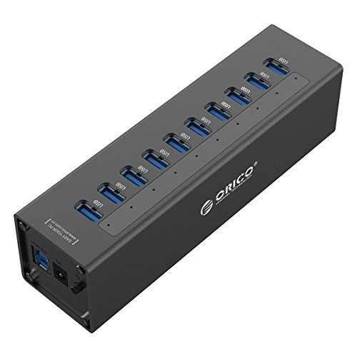 Aluminum 10 Port USB 3.0 Hub I7711