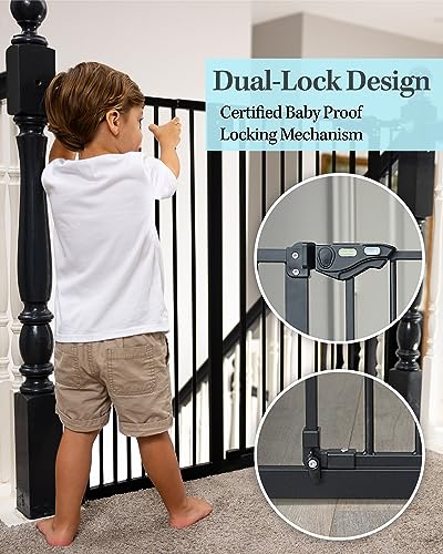 Black Metal Baby Gate 30" Tall G51258