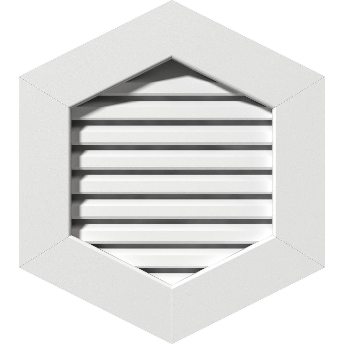 20 inchw x 14 inchh Vertical Peaked Gable Vent 6/12 Pitch PVC I19057