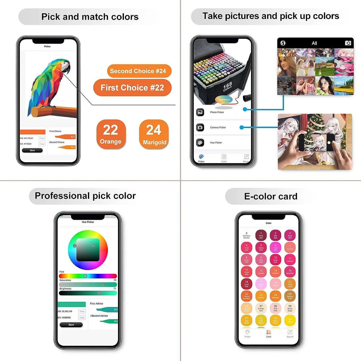 204 Colors Alcohol-Based Art Markers with Chisel and Fine Tip K1589