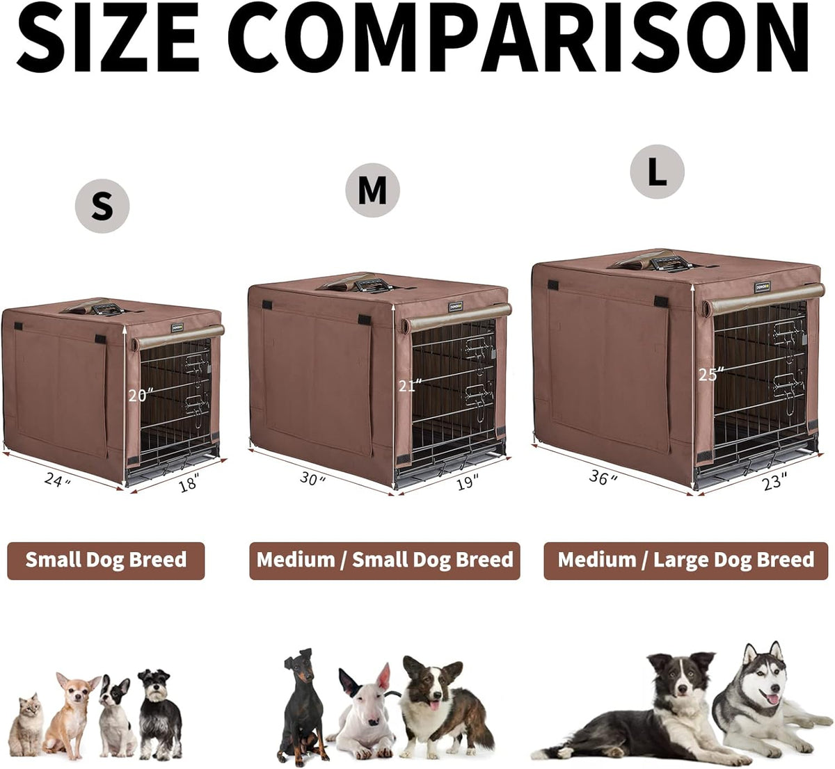 Collapsible Metal Dog Crate with Cover Pack of 2 I52040