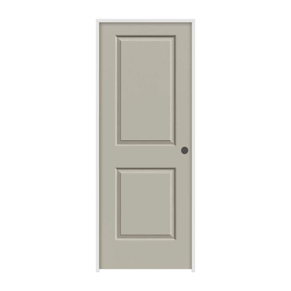 30 in. x 80 in. Desert Sand Left-Hand Solid Core Molded Composite MDF Single Prehung Interior Door W175978