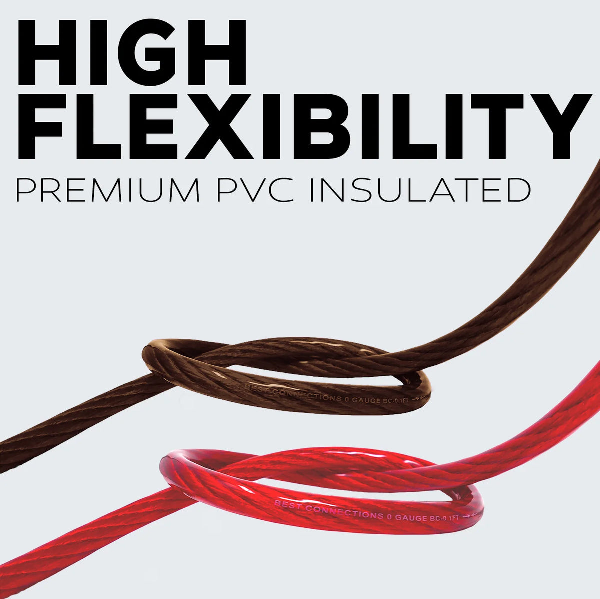 1/0Ga 25ft Black/Red Translucent Car Power/Ground Wire 50ft X4765